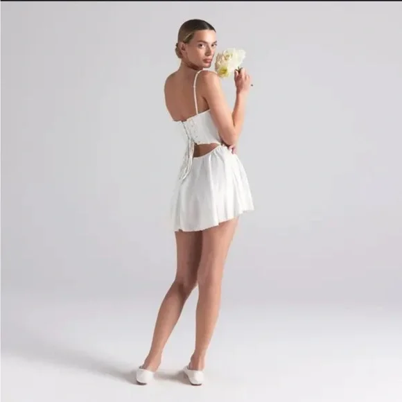 SKIMS  Woven Shine Corset Mini Dress Small - Picture 2 of 13